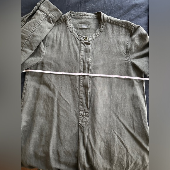 TOAST UK Elena Cotton Linen Tunic Shirt uk size 8/us 4 dark olive green khaki - Picture 3 of 10